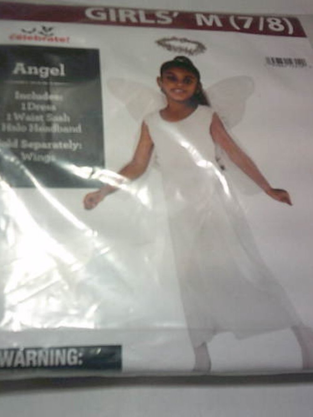 NEW WAY TO CELEBRATE GIRLS SIZE M 7/8 WHITE ANGEL HALLOWEEN COSTUME 🎃👸
